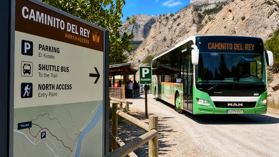 Caminito del Rey Parking, Shuttle Bus, and North Access Logistics